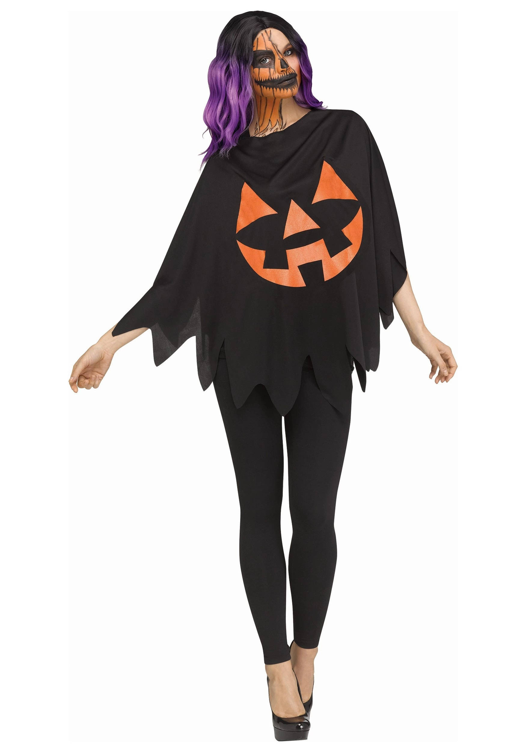 Fun World Women's Dark Jack O'Lantern Poncho 1 Fun World Women's Dark Jack O'Lantern Poncho
