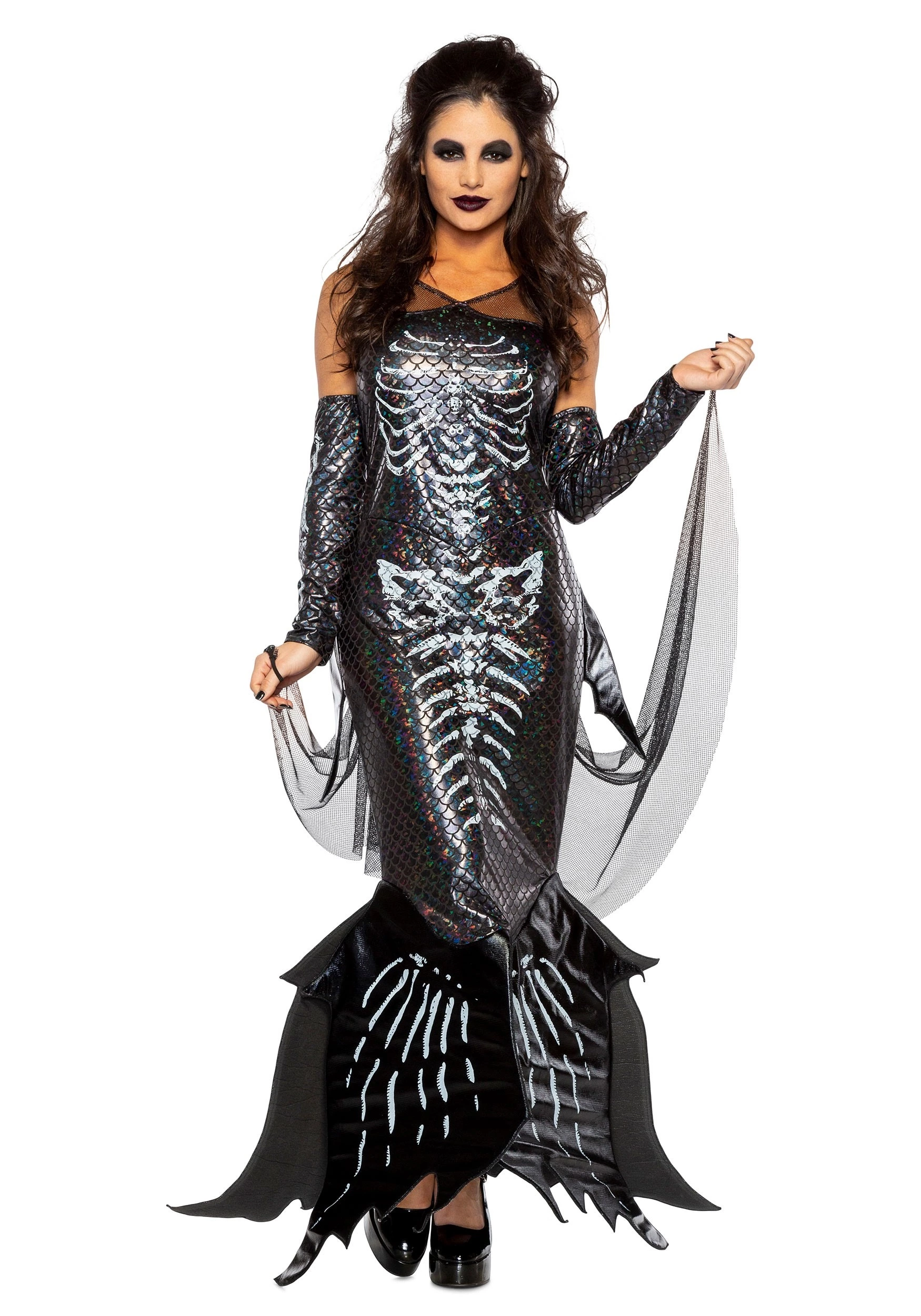 Seeing Red Glamour Skeleton Mermaid Costume For Women 1 Seeing Red Glamour Skeleton Mermaid Costume For Women