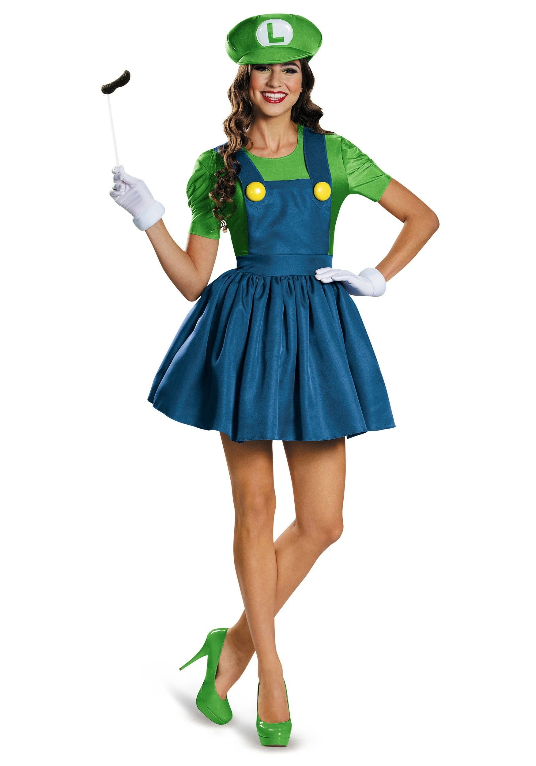 Disguise Women's Luigi Dress Costume 1 Disguise Women's Luigi Dress Costume