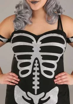 Armada Plus Size High Fashion Skeleton Costume For Women 7 Armada Plus Size High Fashion Skeleton Costume For Women -Scary Costumes store womens plus size high fashion skeleton costume alt 2