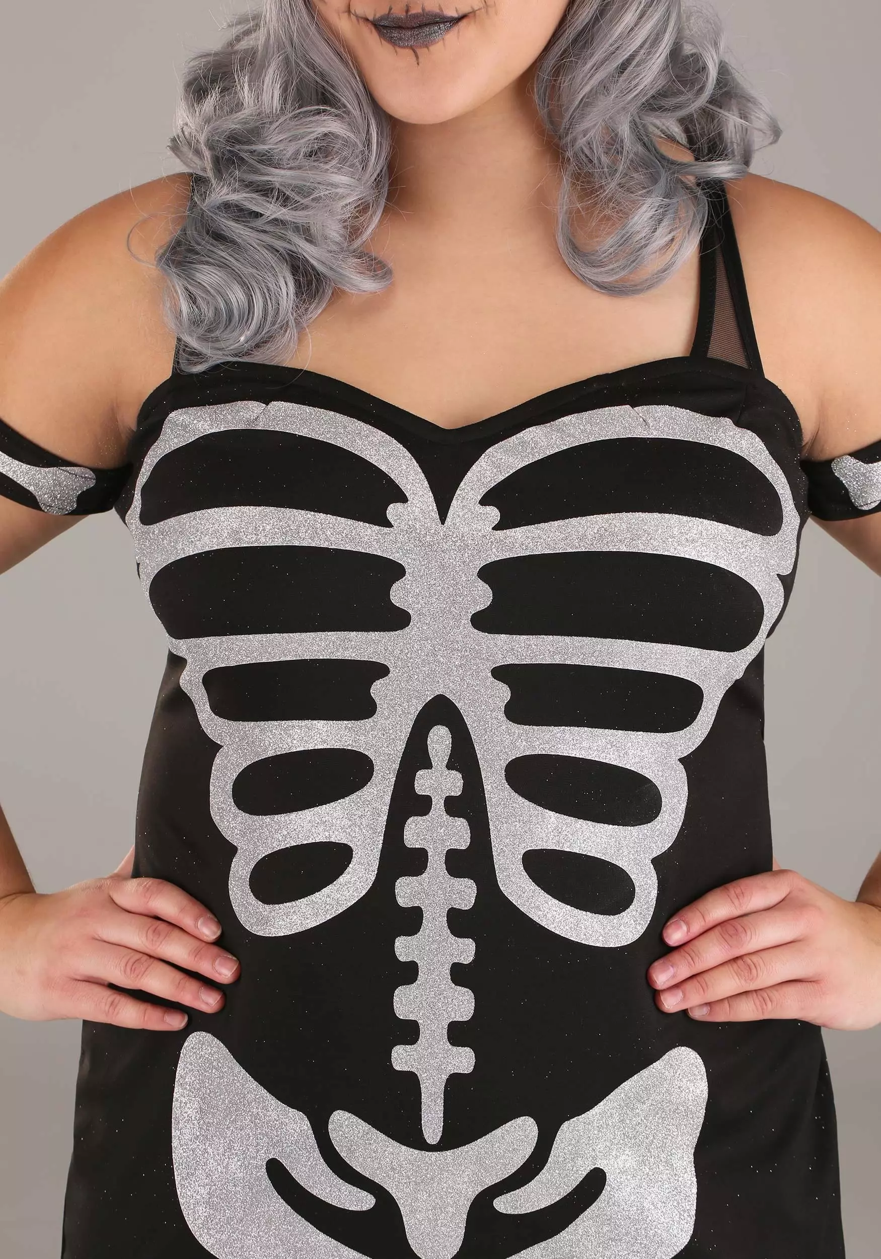 Armada Plus Size High Fashion Skeleton Costume For Women 3 Armada Plus Size High Fashion Skeleton Costume For Women - Image 3