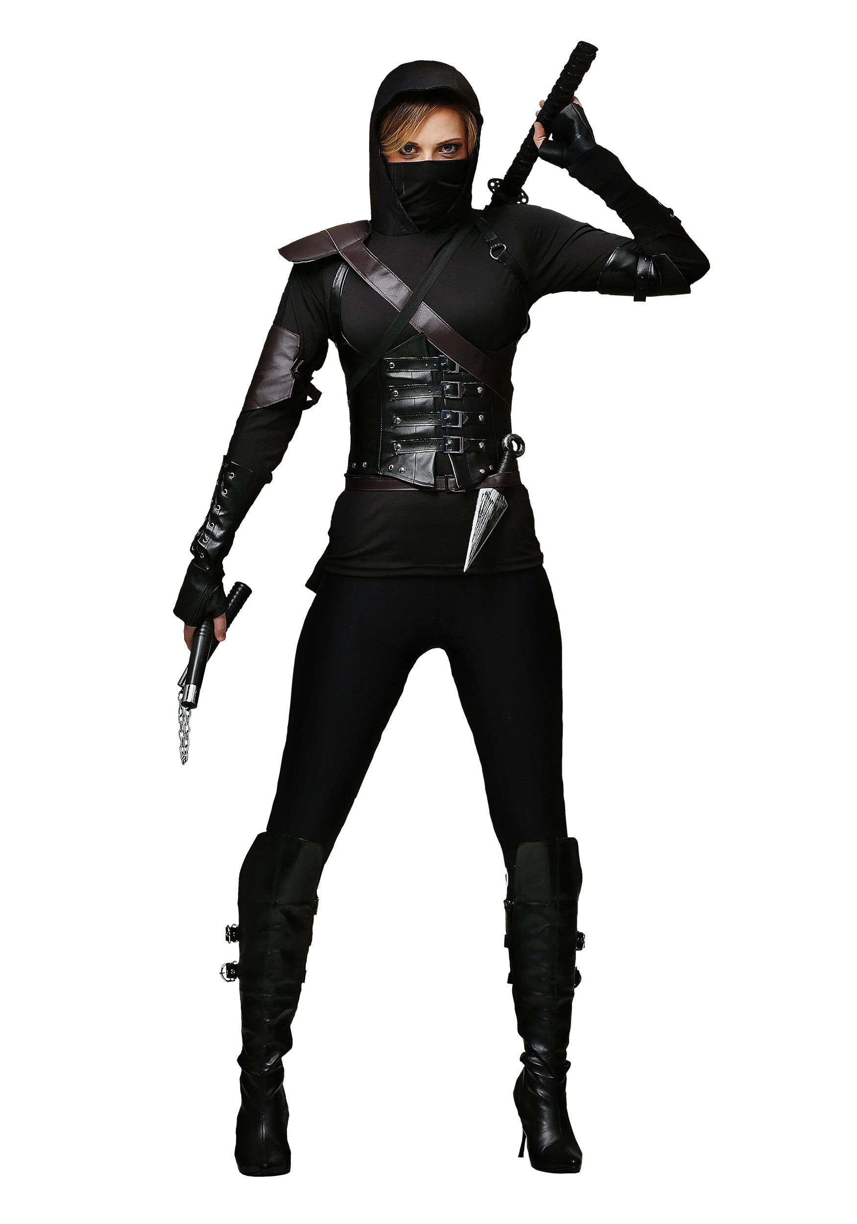 Fun Costumes Plus Size Ninja Assassin Costume For Women 2 Fun Costumes Plus Size Ninja Assassin Costume For Women - Image 2