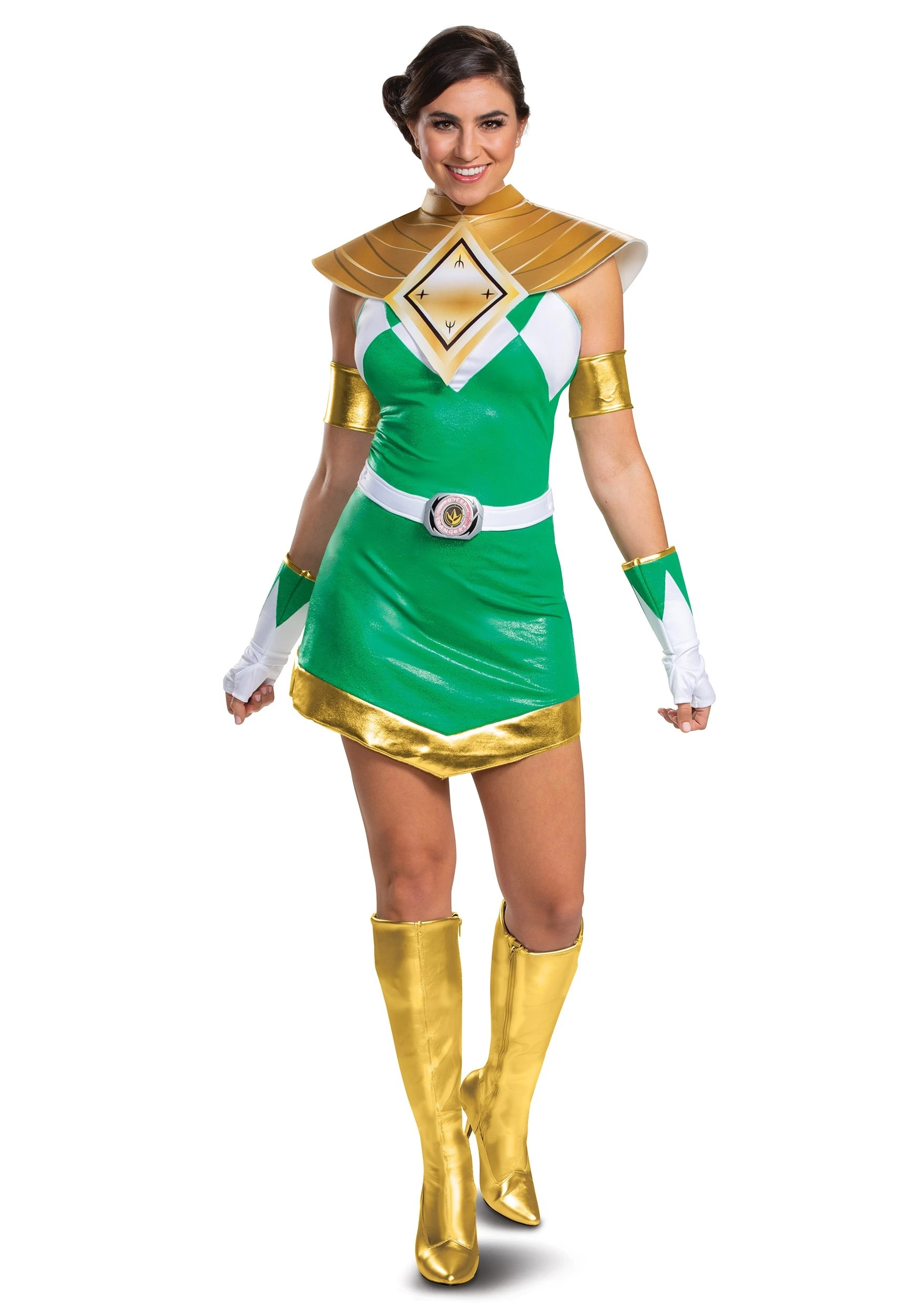 Disguise Women's Power Rangers Deluxe Green Ranger Costume 2 Disguise Women's Power Rangers Deluxe Green Ranger Costume - Image 2