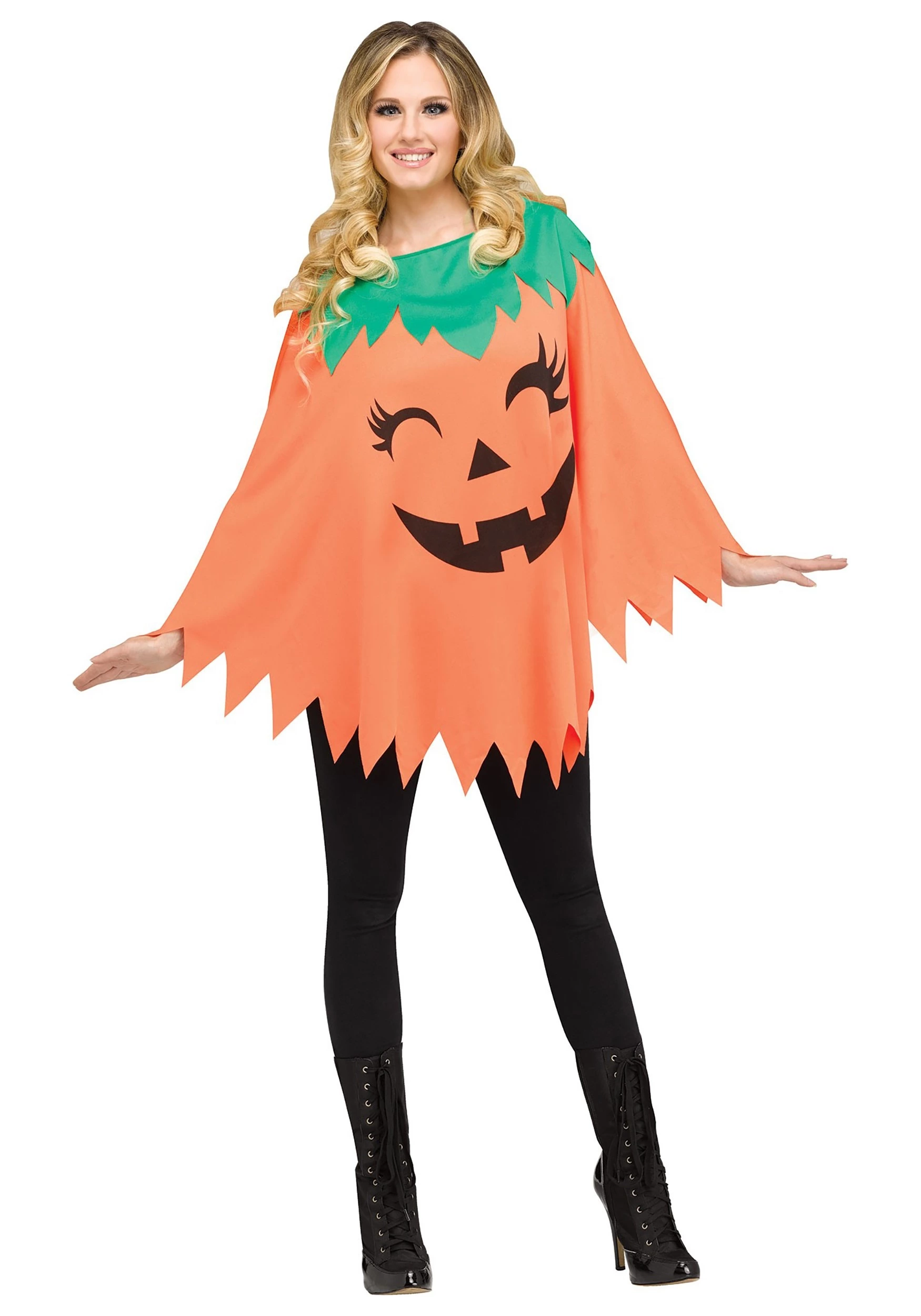 Fun World Pumpkin Poncho Costume For Women 1 Fun World Pumpkin Poncho Costume For Women