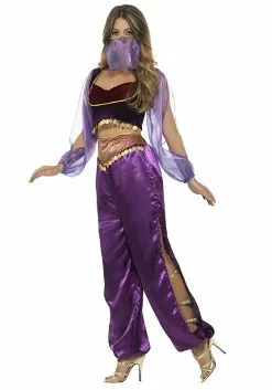 Smiffys Purple Belly Dancer Women's Costume 6 Smiffys Purple Belly Dancer Women's Costume -Scary Costumes store womens purple belly dancer costume alt 2