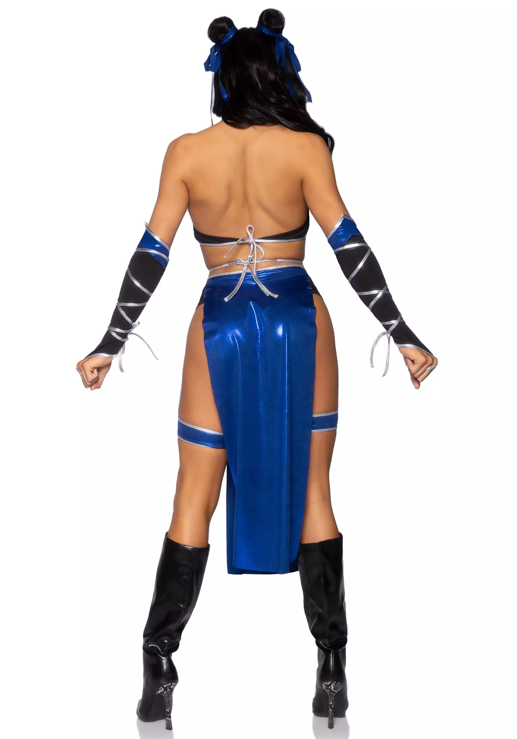 LEG AVENUE Sexy Blue Mortal Ninja Costume For Women 2 LEG AVENUE Sexy Blue Mortal Ninja Costume For Women - Image 2