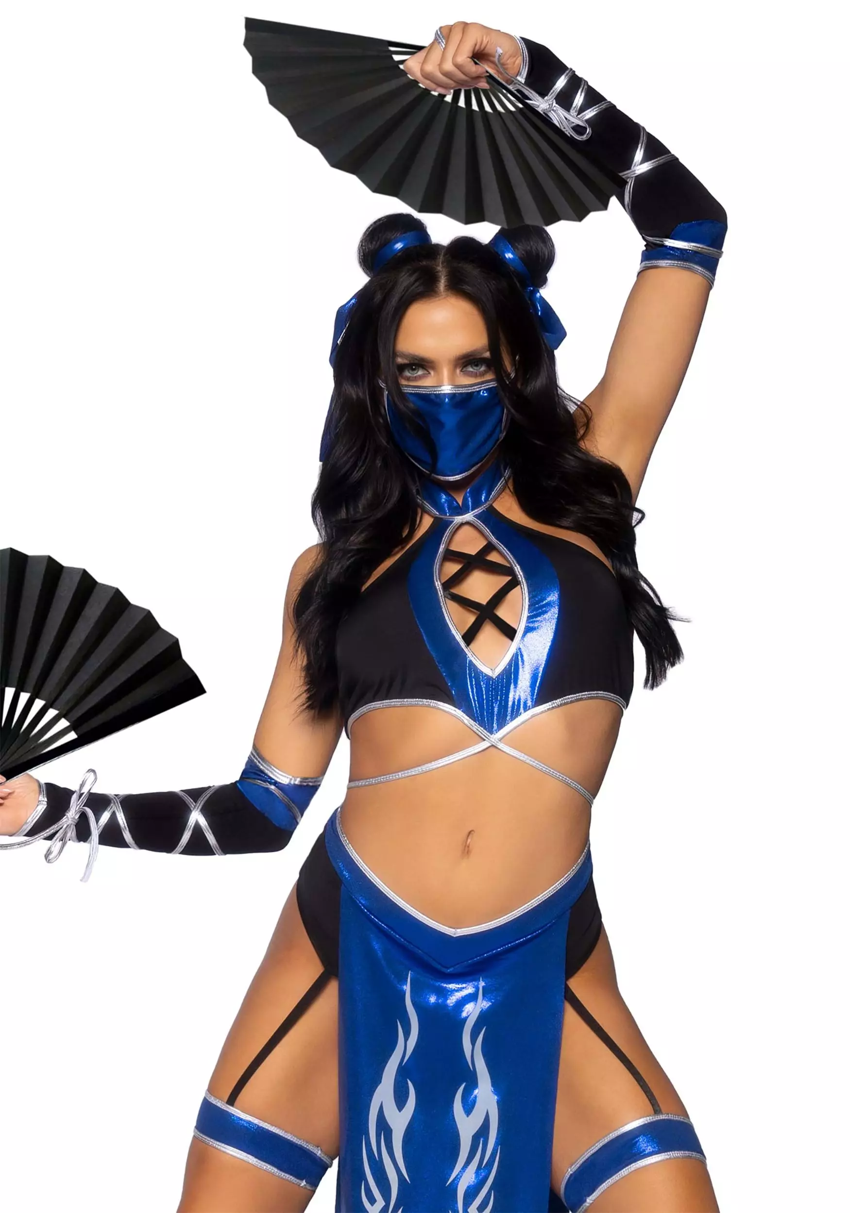 LEG AVENUE Sexy Blue Mortal Ninja Costume For Women 3 LEG AVENUE Sexy Blue Mortal Ninja Costume For Women - Image 3