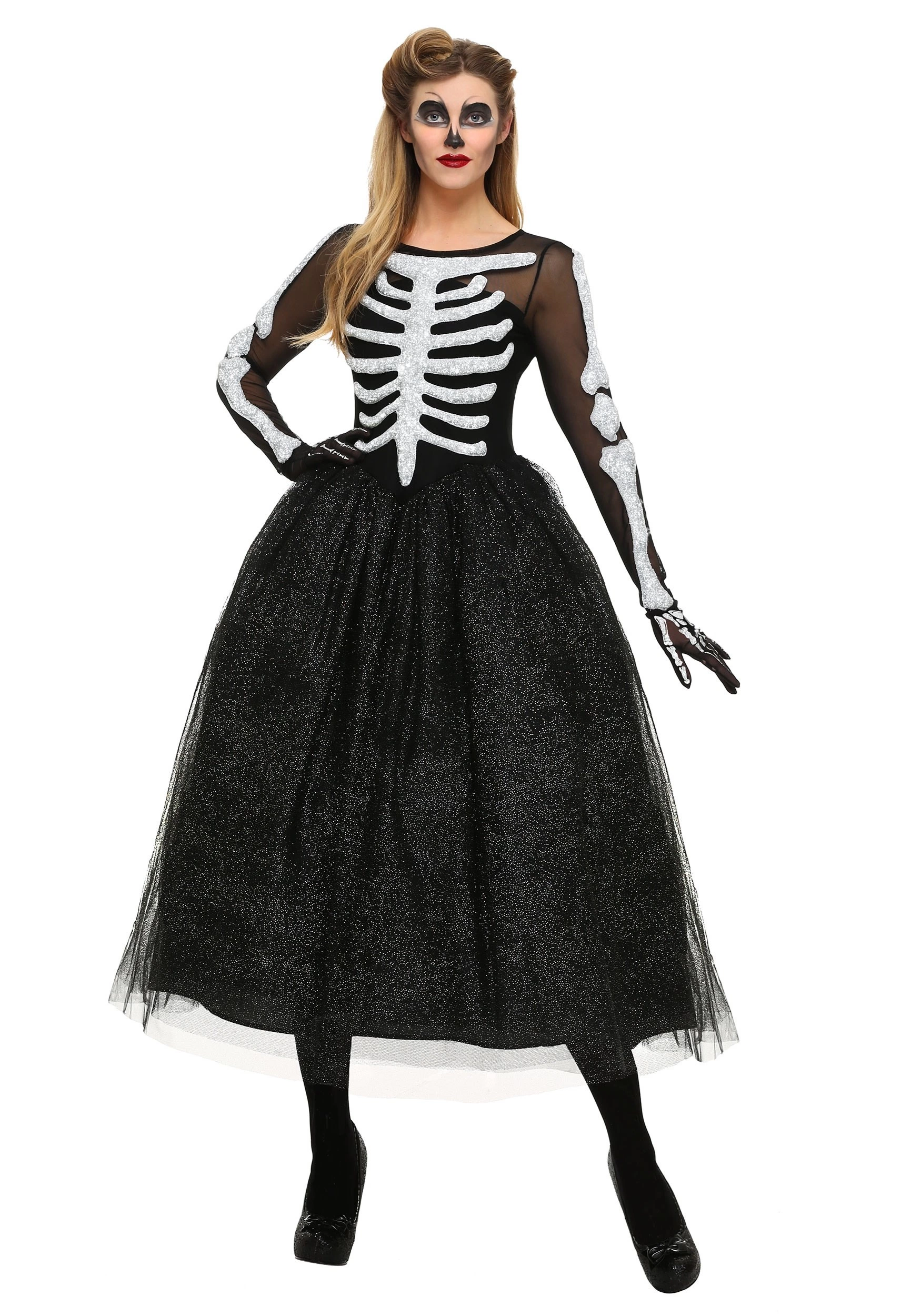 Meisheng Women's Skeleton Beauty Plus Size Costume 1 Meisheng Women's Skeleton Beauty Plus Size Costume