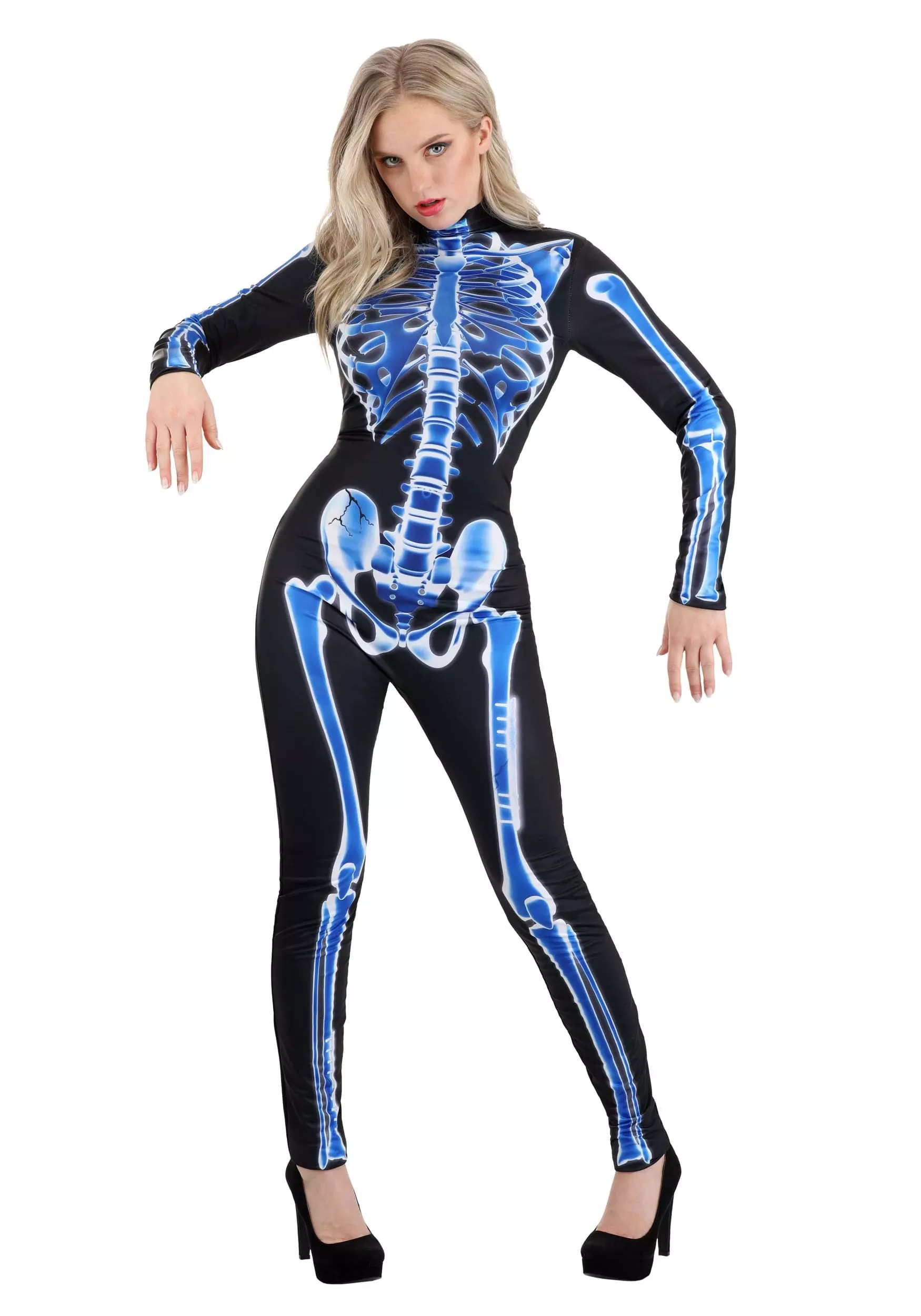 Jerry Leigh X-Ray Skeleton Jumpsuit Costume For Women 1 Jerry Leigh X-Ray Skeleton Jumpsuit Costume For Women