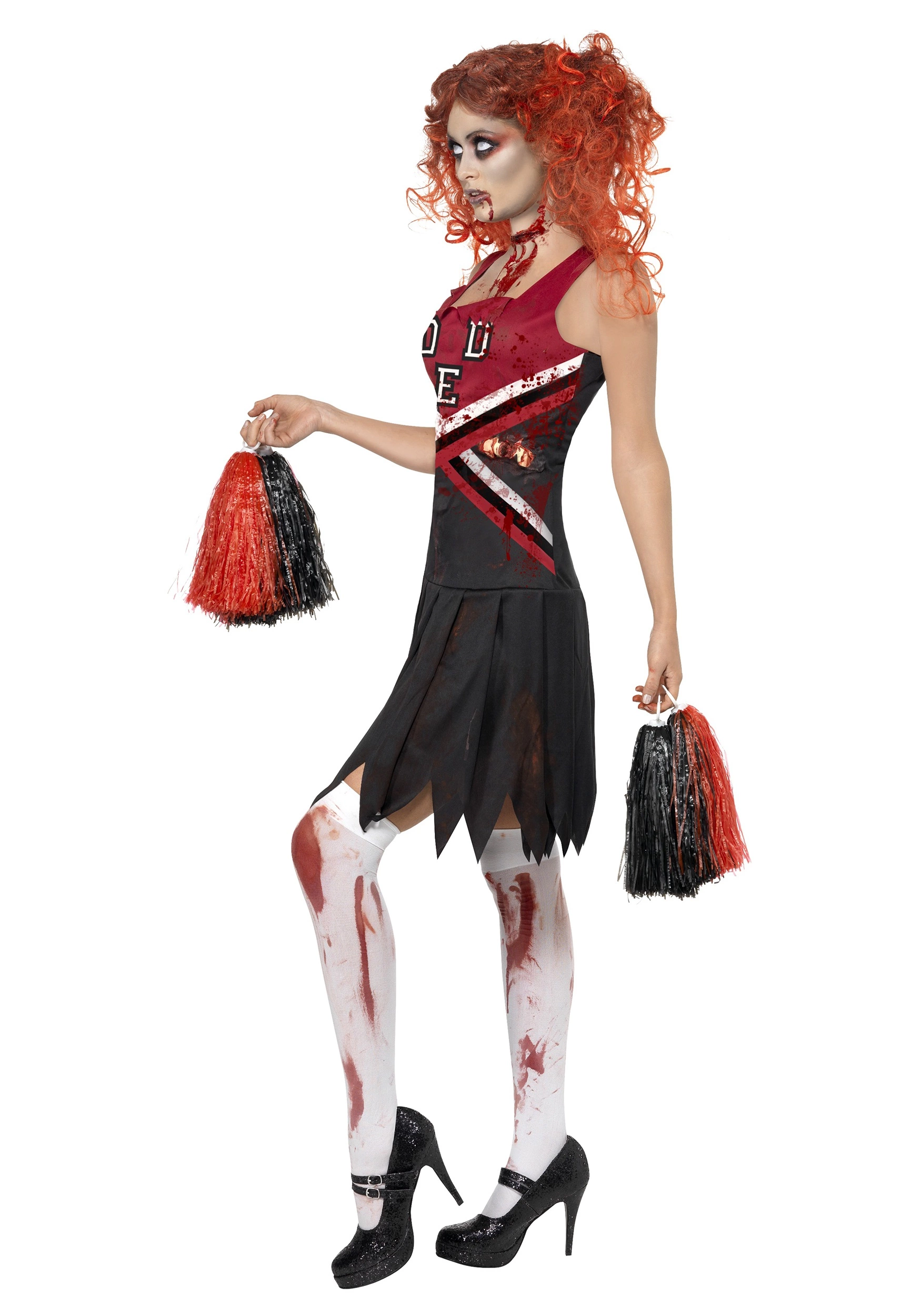 Smiffys Women's Zombie Cheerleader Costume Dress 3 Smiffys Women's Zombie Cheerleader Costume Dress - Image 3