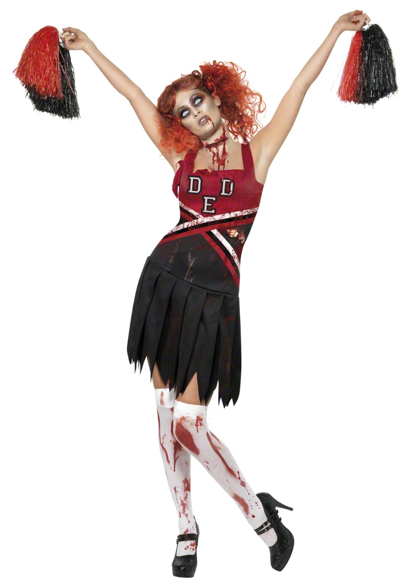 Smiffys Women's Zombie Cheerleader Costume Dress 1 Smiffys Women's Zombie Cheerleader Costume Dress